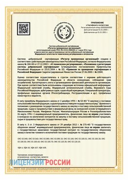 Приложение к сертификату для ИП Электрогорск Сертификат СТО 03.080.02033720.1-2020
